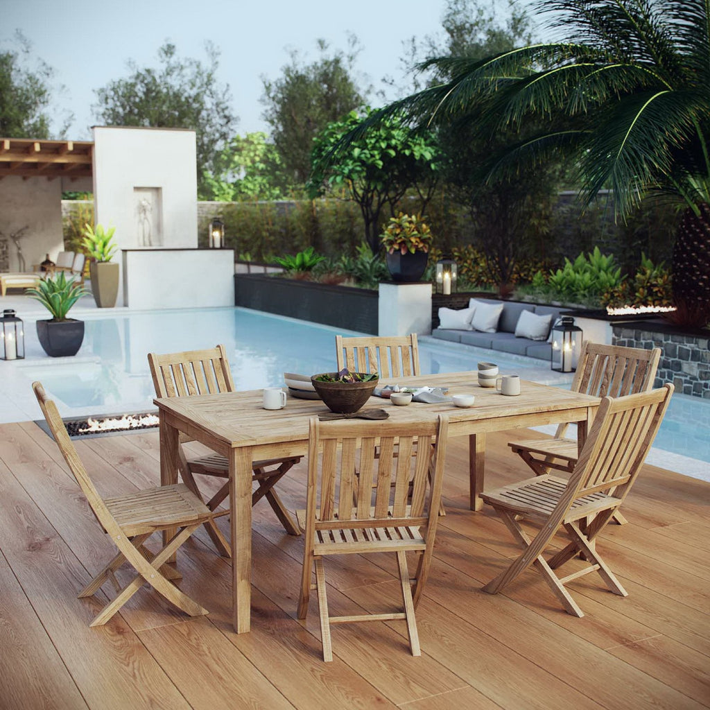 Marina 7 Piece Outdoor Patio Teak Dining Set by Modway - EEI-3205