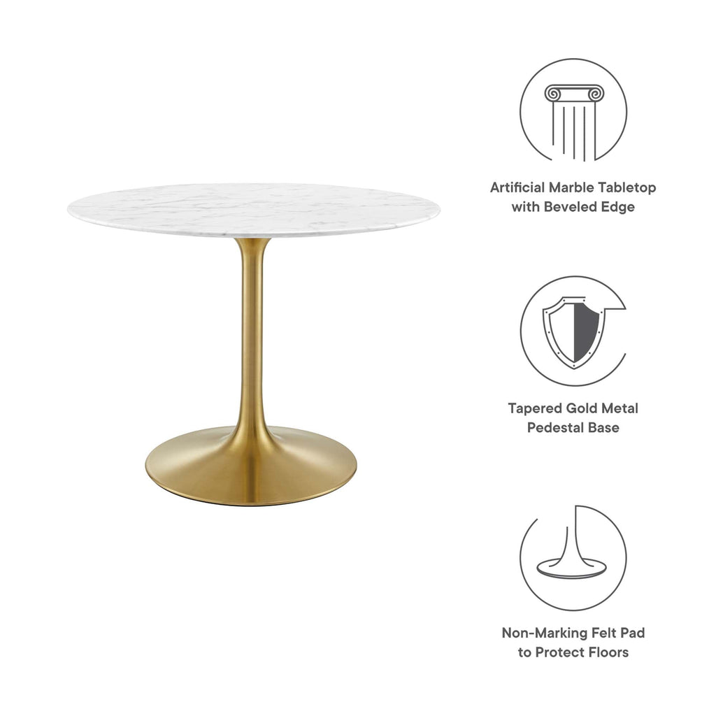Lippa 40" Round Faux Marble Dining Table by Modway - EEI-3231