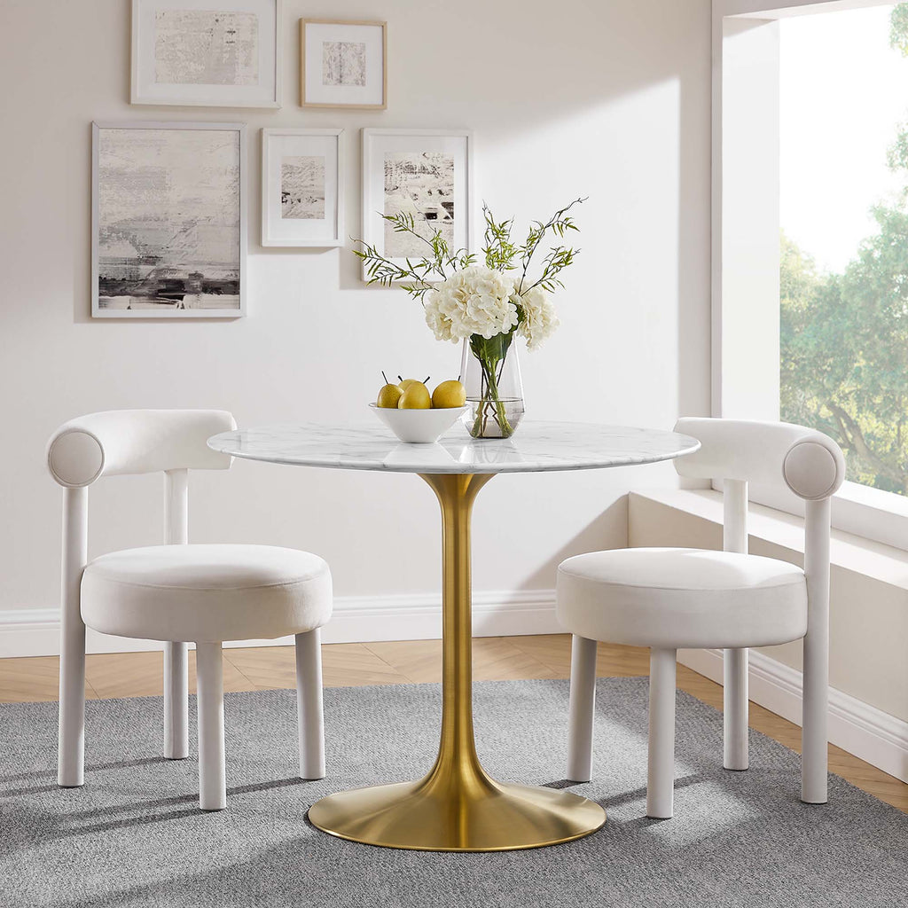 Lippa 40" Round Faux Marble Dining Table by Modway - EEI-3231
