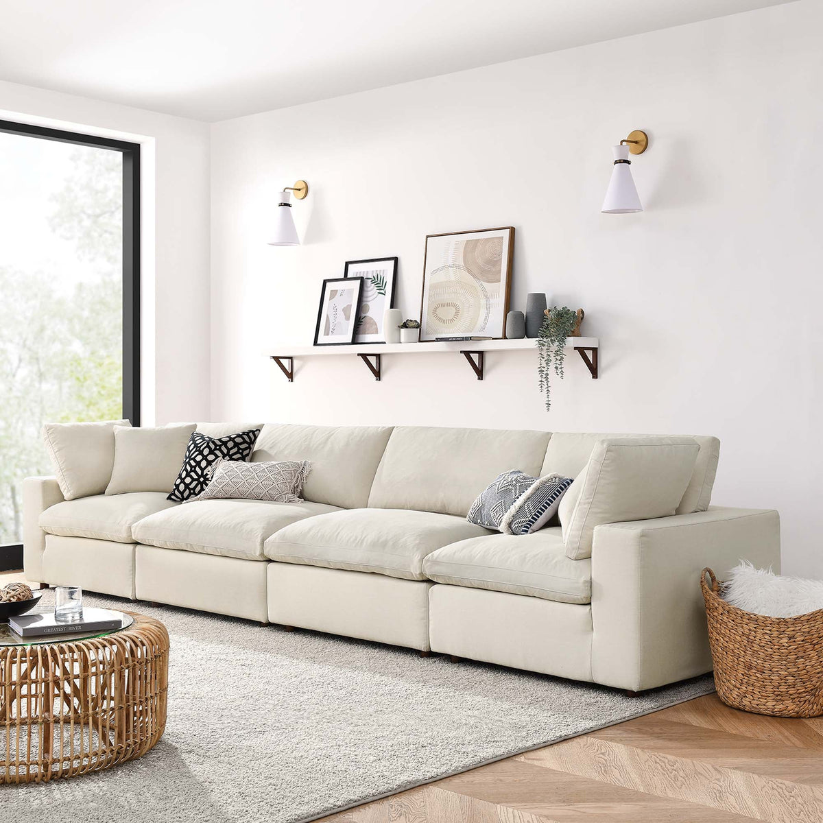 Commix 4 Piece Down Filled Overstuffed Sectional Sofa Set by Modway - EEI-3357