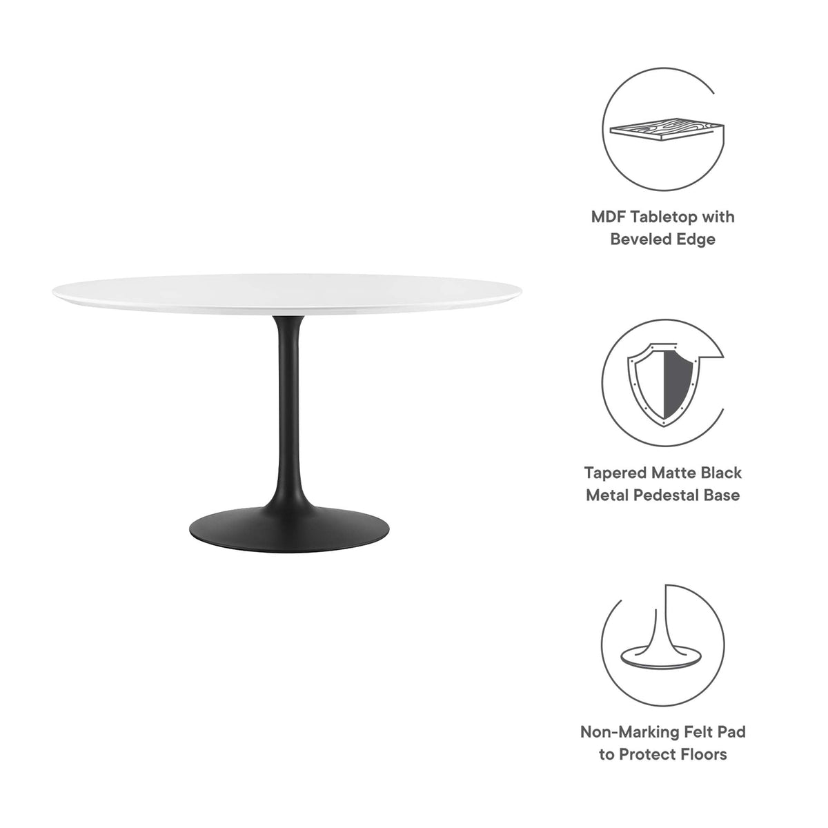 Lippa 54" Round Wood Dining Table by Modway - EEI-3523