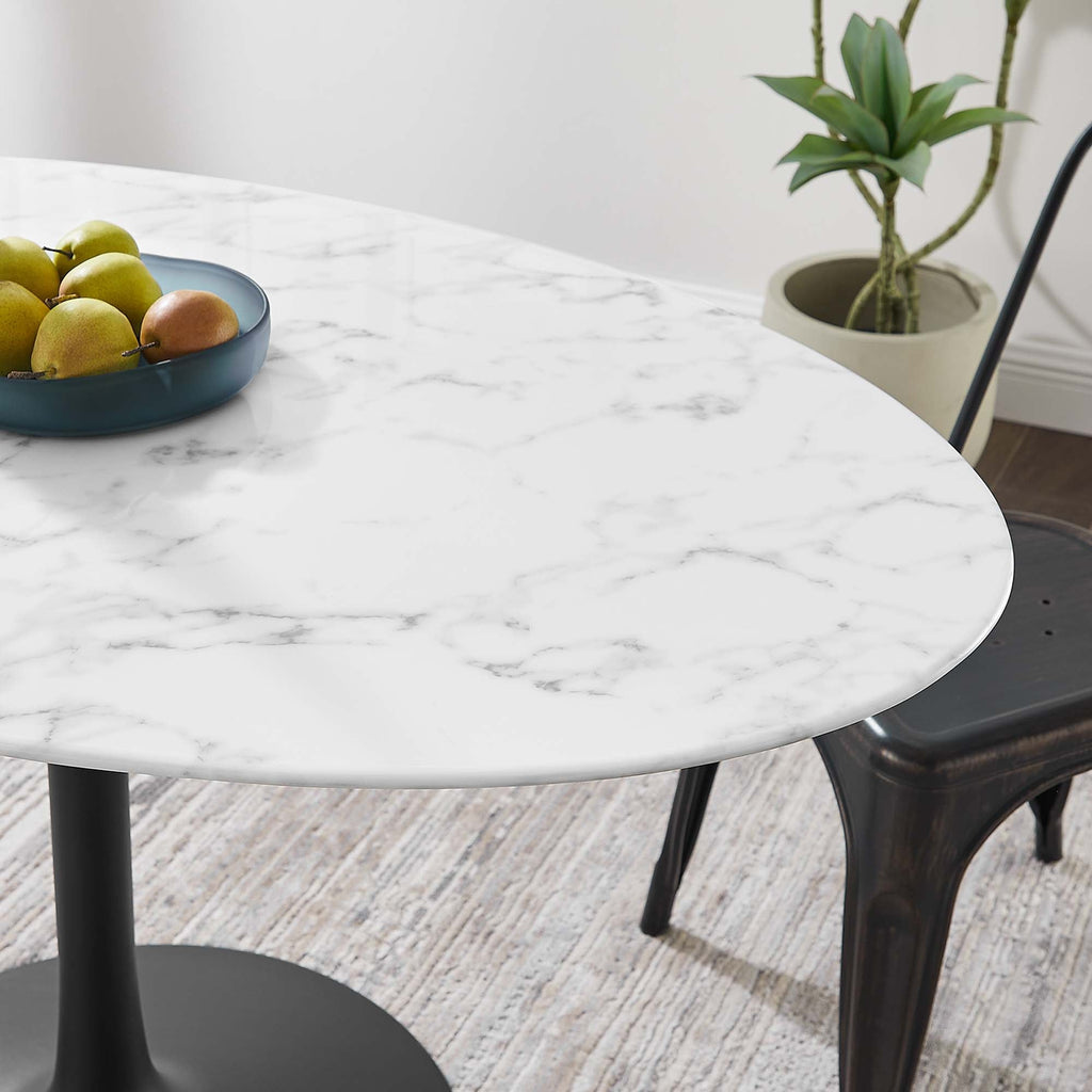 Lippa 54" Oval Faux Marble Dining Table by Modway - EEI-3530