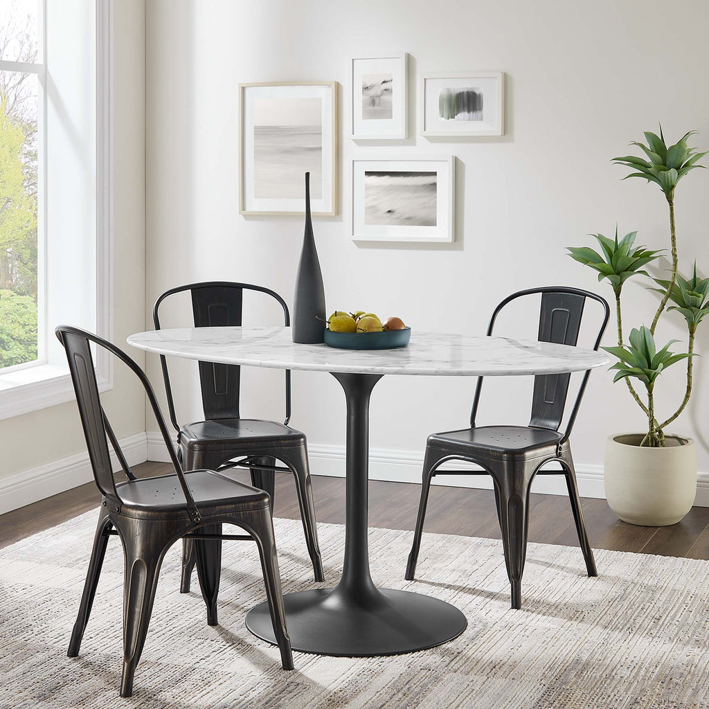 Lippa 54" Oval Faux Marble Dining Table by Modway - EEI-3530