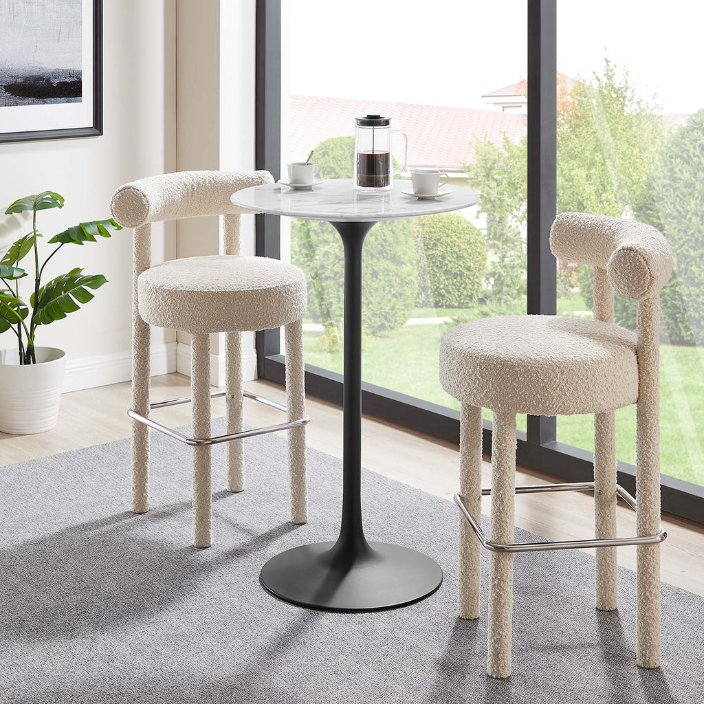 Lippa 28" Round Faux Marble Bar Table by Modway - EEI-3547