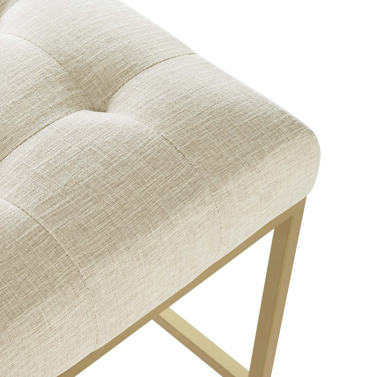 Privy Gold Stainless Steel Upholstered Fabric Counter Stool by Modway