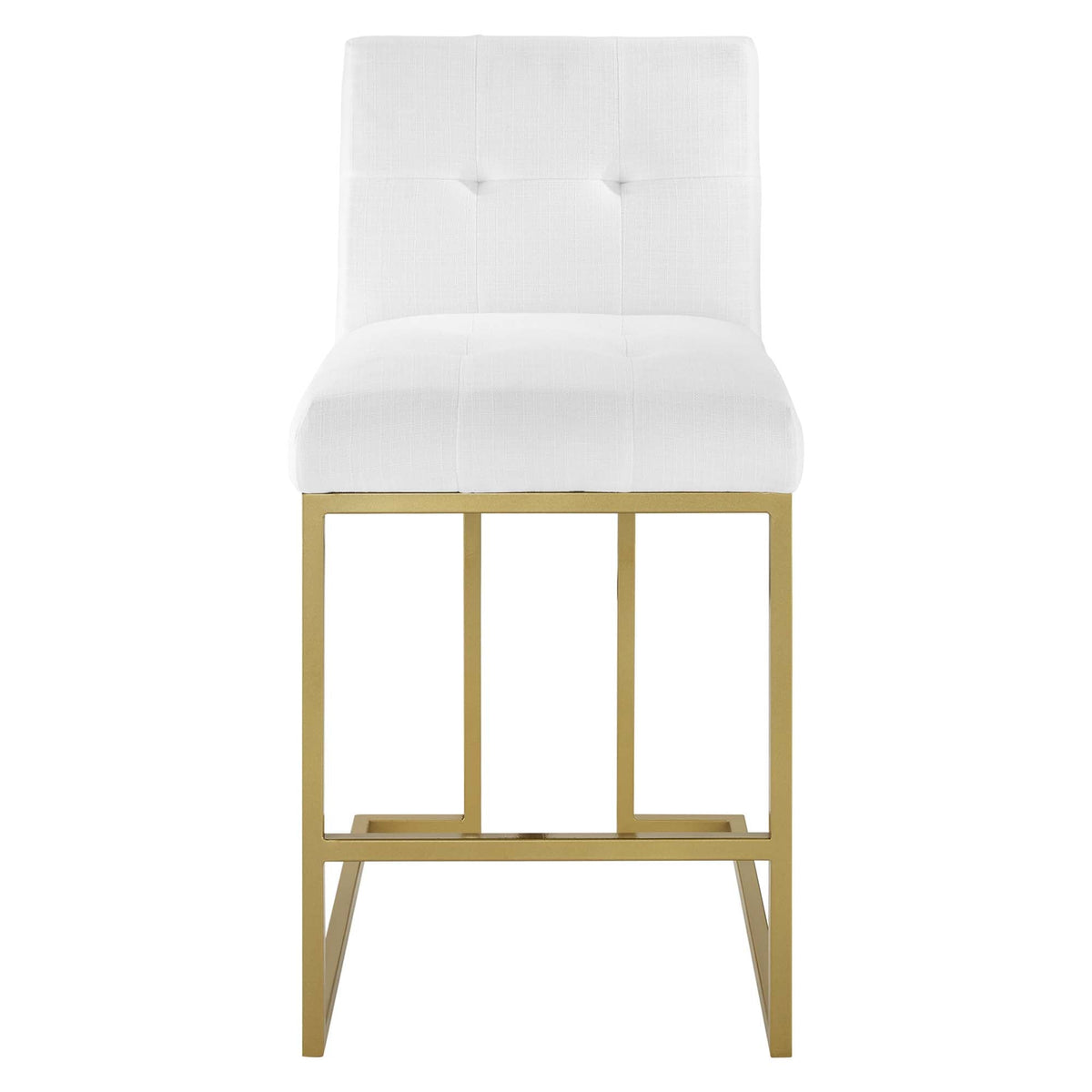 Privy Gold Stainless Steel Upholstered Fabric Counter Stool by Modway