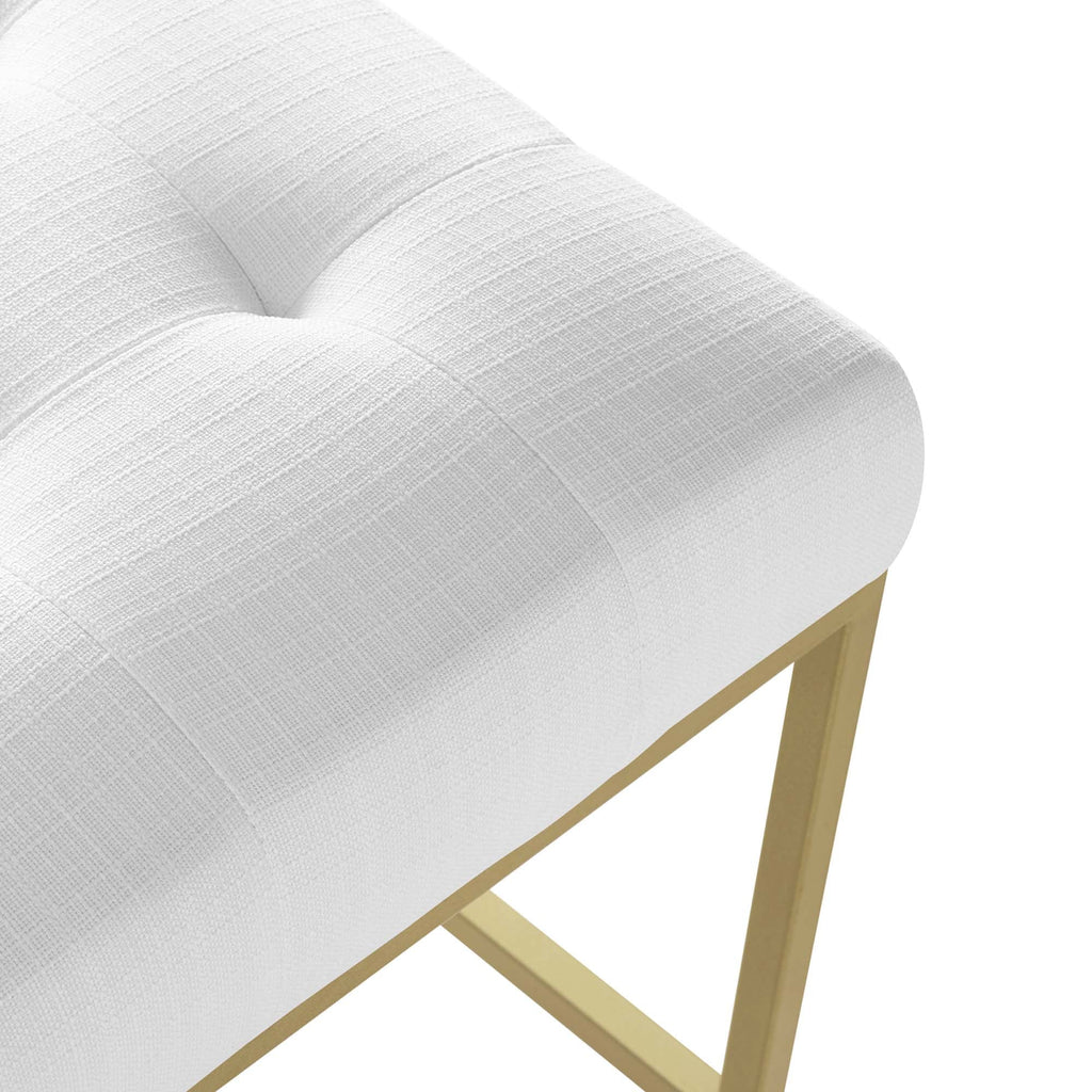 Privy Gold Stainless Steel Upholstered Fabric Counter Stool by Modway