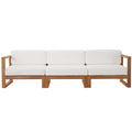 Upland 3-Piece Outdoor Patio Teak Wood Sectional Sofa Set by Modway - EEI-4254