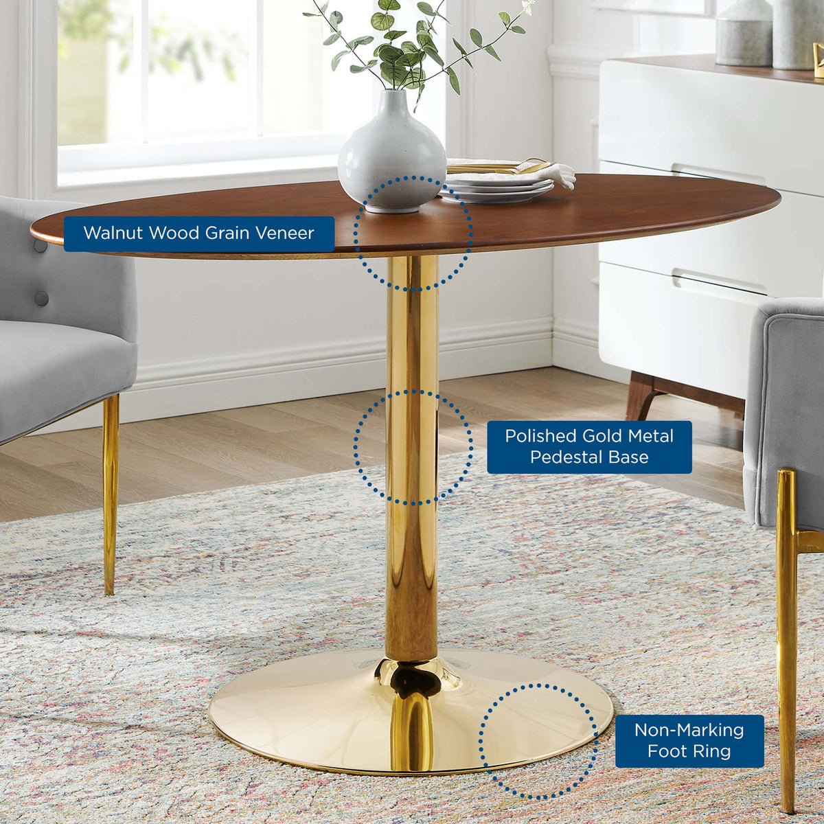 Verne 48" Oval Dining Table by Modway - EEI-4751