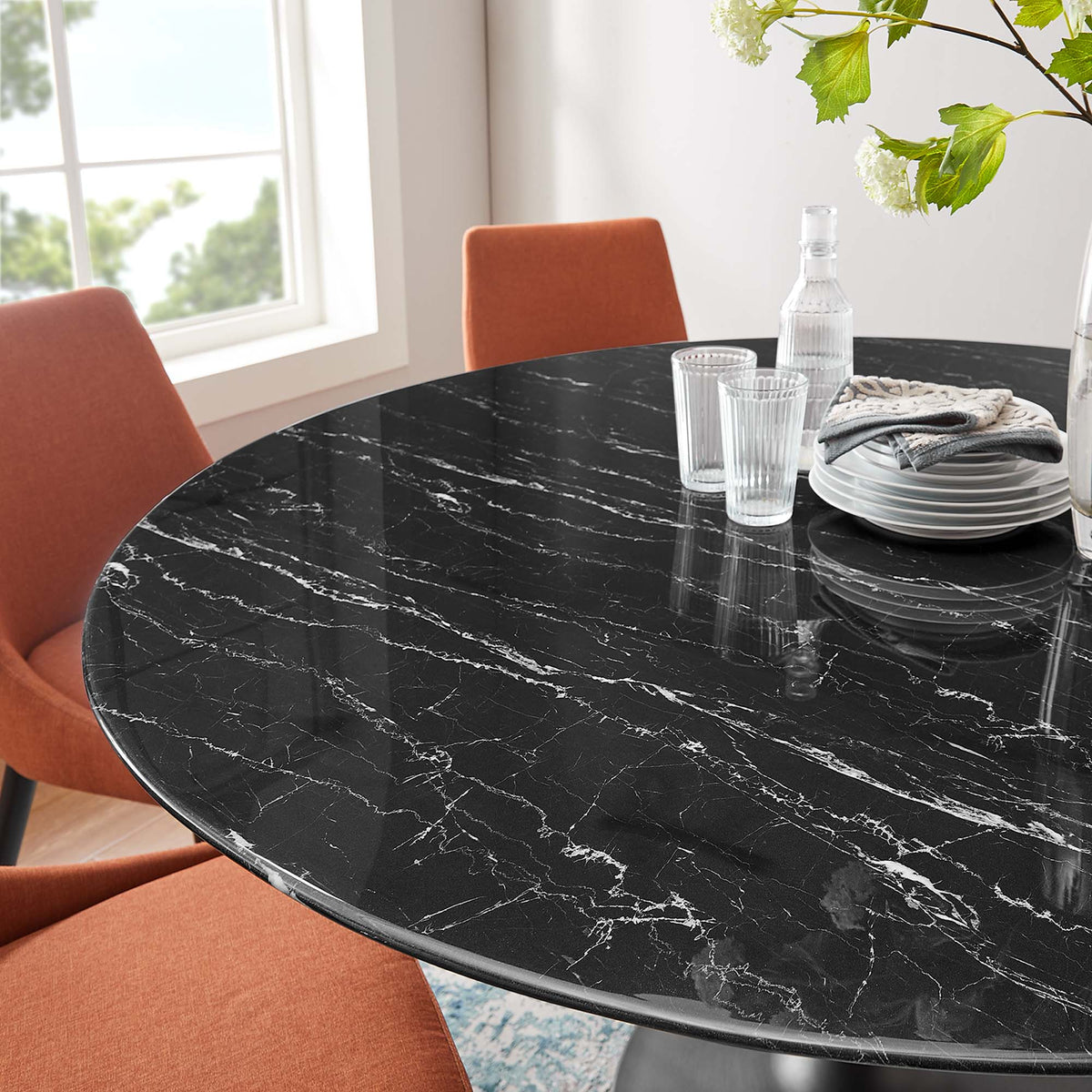 Lippa 60" Round Faux Marble Dining Table by Modway - EEI-4879