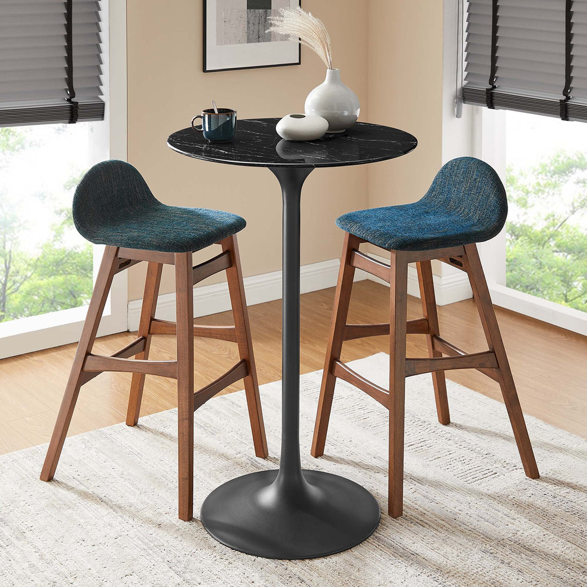 Lippa 28" Round Faux Marble Bar Table by Modway - EEI-4892