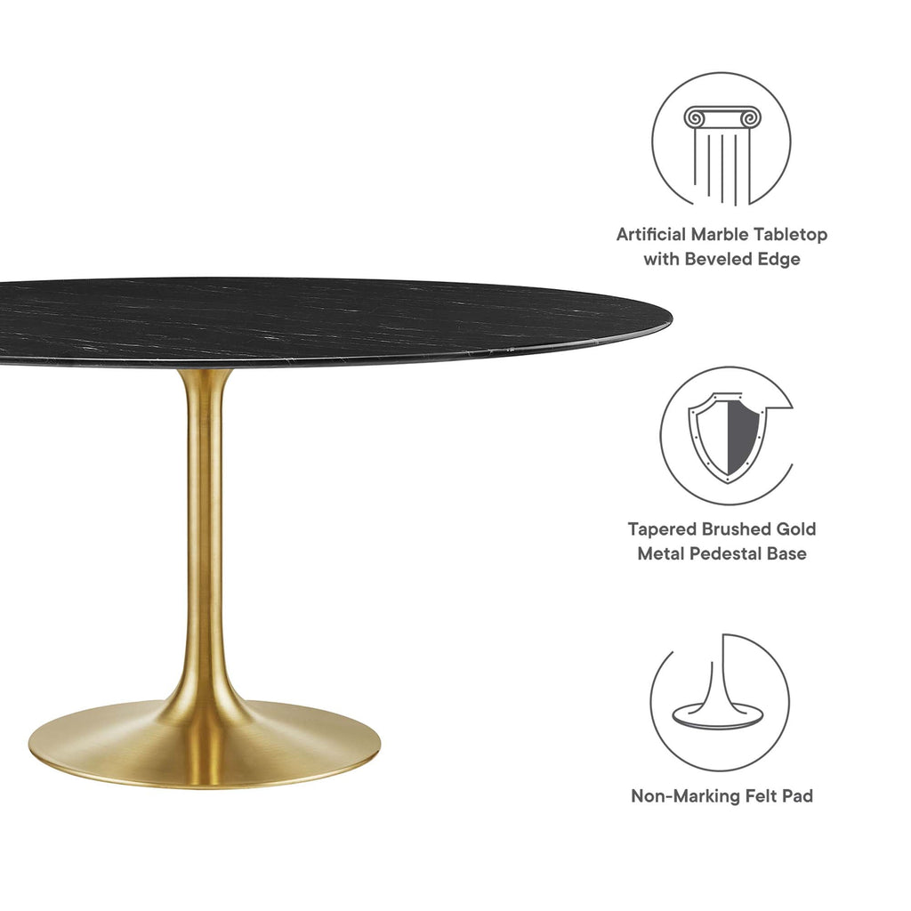Lippa 60" Round Faux Marble Dining Table by Modway - EEI-5241