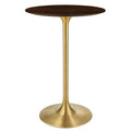 Lippa 28" Round Cherry Walnut Wood Bar Table by Modway