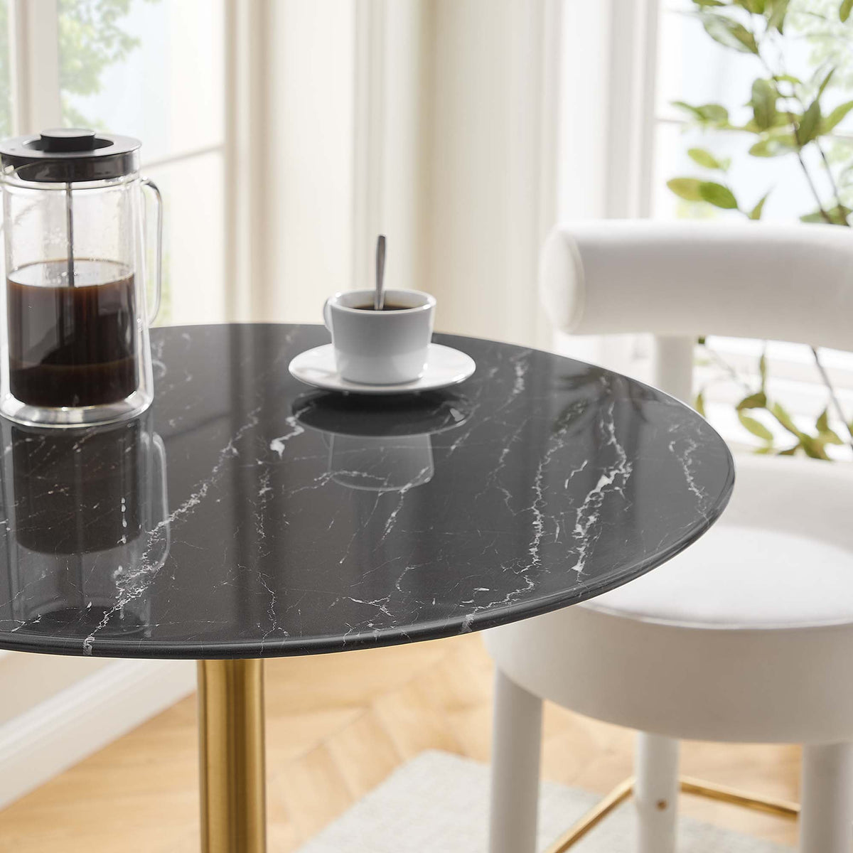 Lippa 28" Round Faux Marble Bar Table by Modway - EEI-5533