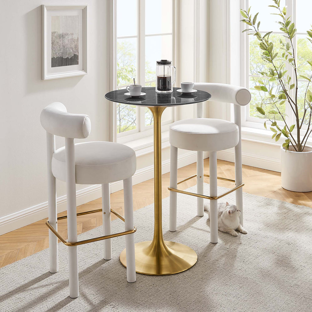 Lippa 28" Round Faux Marble Bar Table by Modway - EEI-5533