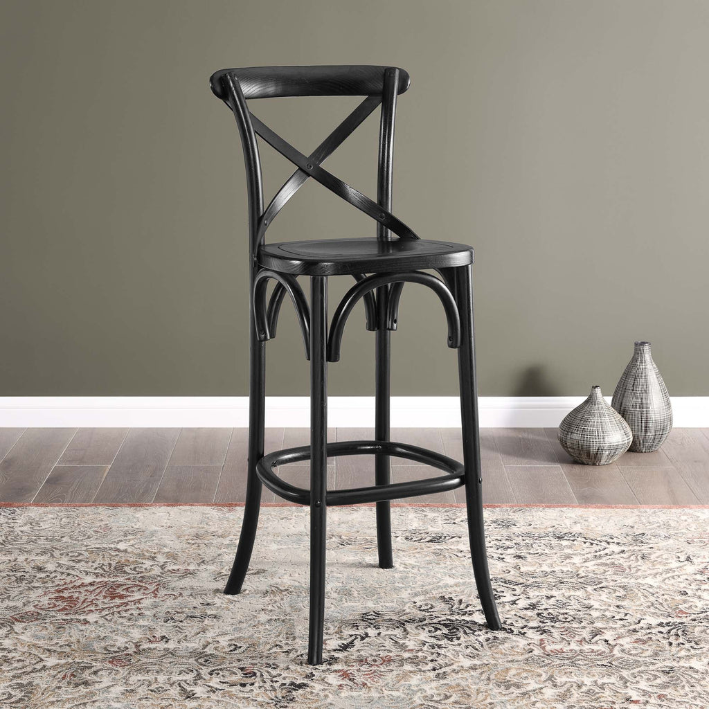 Gear Bar Stool by Modway - Black / Gray / Midnight Blue / Natural / Walnut / White (EEI-5563)