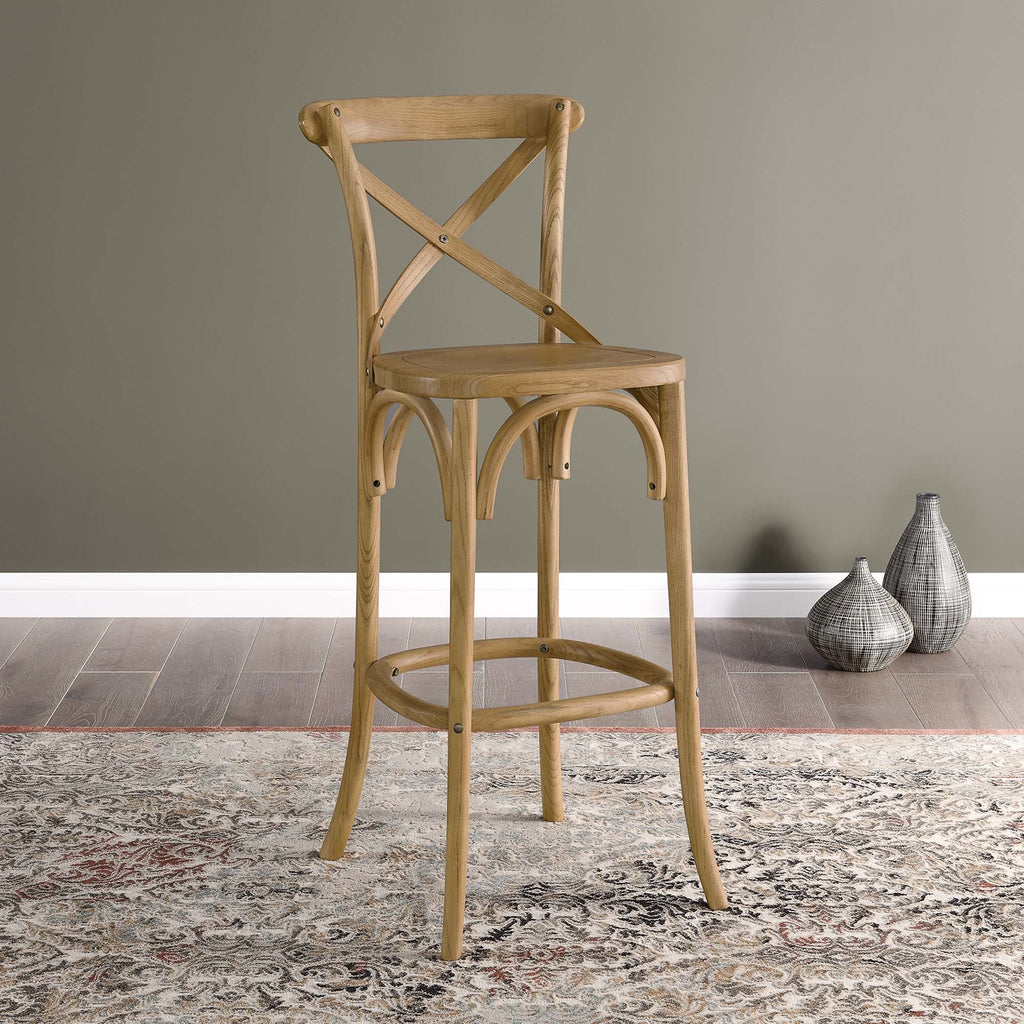 Gear Bar Stool by Modway - Black / Gray / Midnight Blue / Natural / Walnut / White (EEI-5563)
