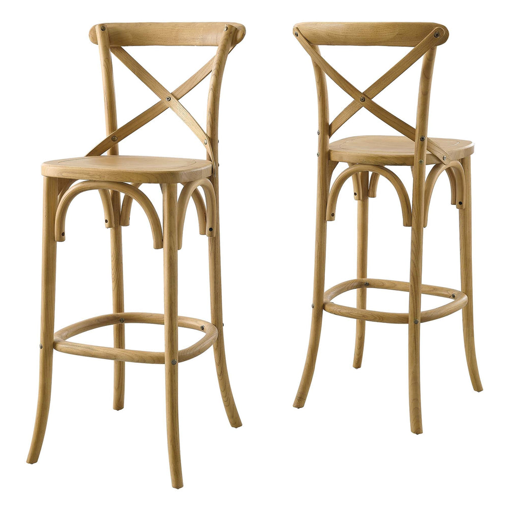 Gear Bar Stool by Modway - Black / Gray / Midnight Blue / Natural / Walnut / White (EEI-5563)