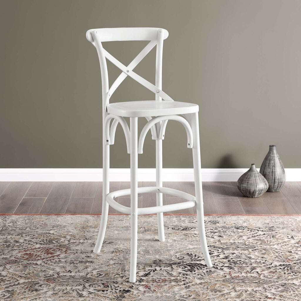 Gear Bar Stool by Modway - Black / Gray / Midnight Blue / Natural / Walnut / White (EEI-5563)