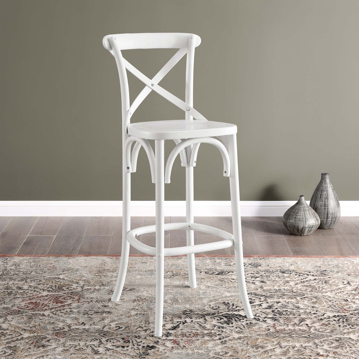 Gear Bar Stool by Modway - Black / Gray / Midnight Blue / Natural / Walnut / White (EEI-5563)