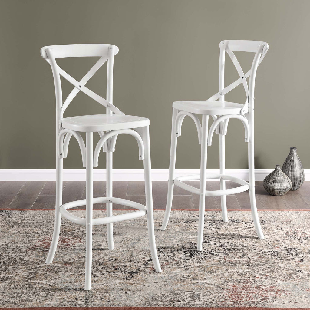 Gear Bar Stool by Modway - Black / Gray / Midnight Blue / Natural / Walnut / White (EEI-5563)