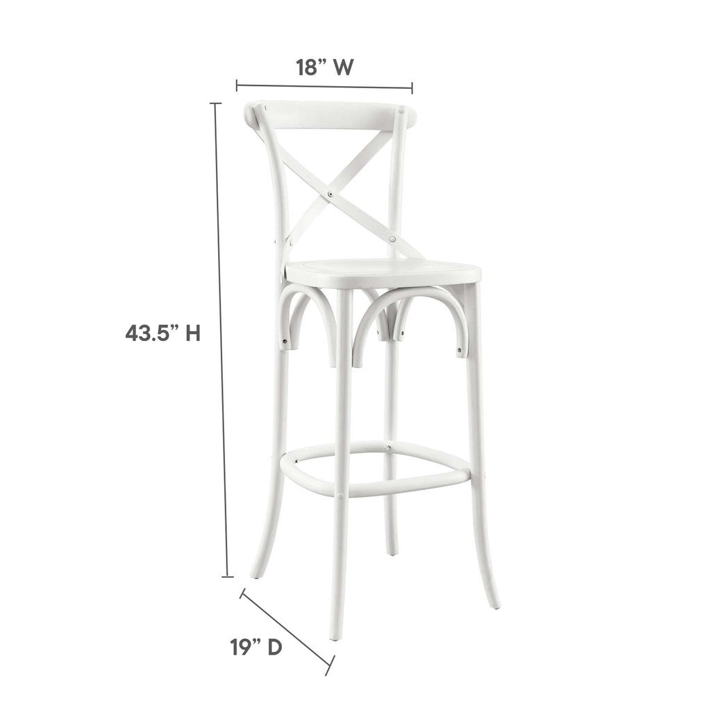 Gear Bar Stool by Modway - Black / Gray / Midnight Blue / Natural / Walnut / White (EEI-5563)
