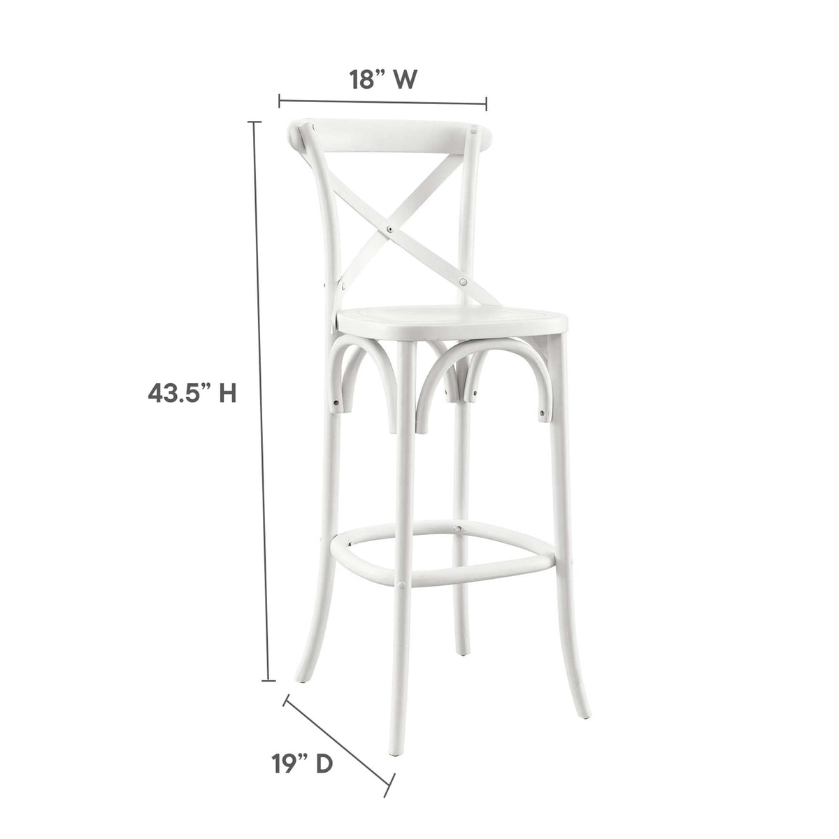 Gear Bar Stool by Modway - Black / Gray / Midnight Blue / Natural / Walnut / White (EEI-5563)