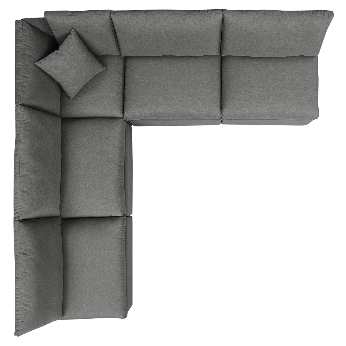 Commix 5-Piece Outdoor Patio Sectional Sofa by Modway - Charcoal / White (EEI-5587)