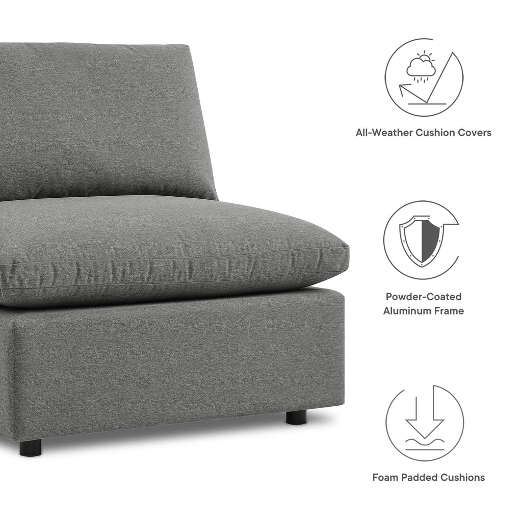 Commix 5-Piece Outdoor Patio Sectional Sofa by Modway - Charcoal / White (EEI-5587)