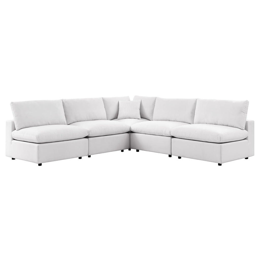 Commix 5-Piece Outdoor Patio Sectional Sofa by Modway - Charcoal / White (EEI-5587)