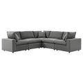 Commix 5-Piece Outdoor Patio Sectional Sofa by Modway - Charcoal / White (EEI-5589)