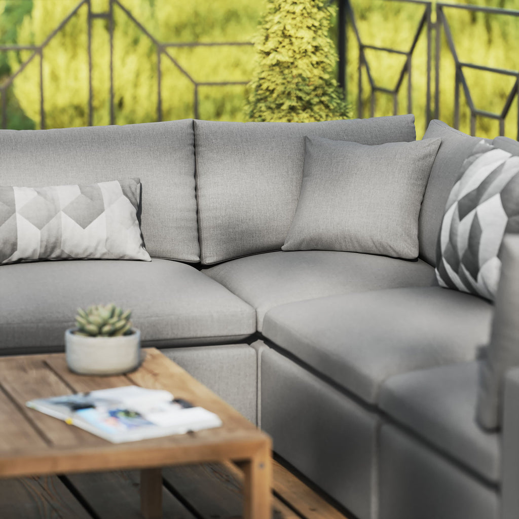 Commix 5-Piece Outdoor Patio Sectional Sofa by Modway - Charcoal / White (EEI-5589)
