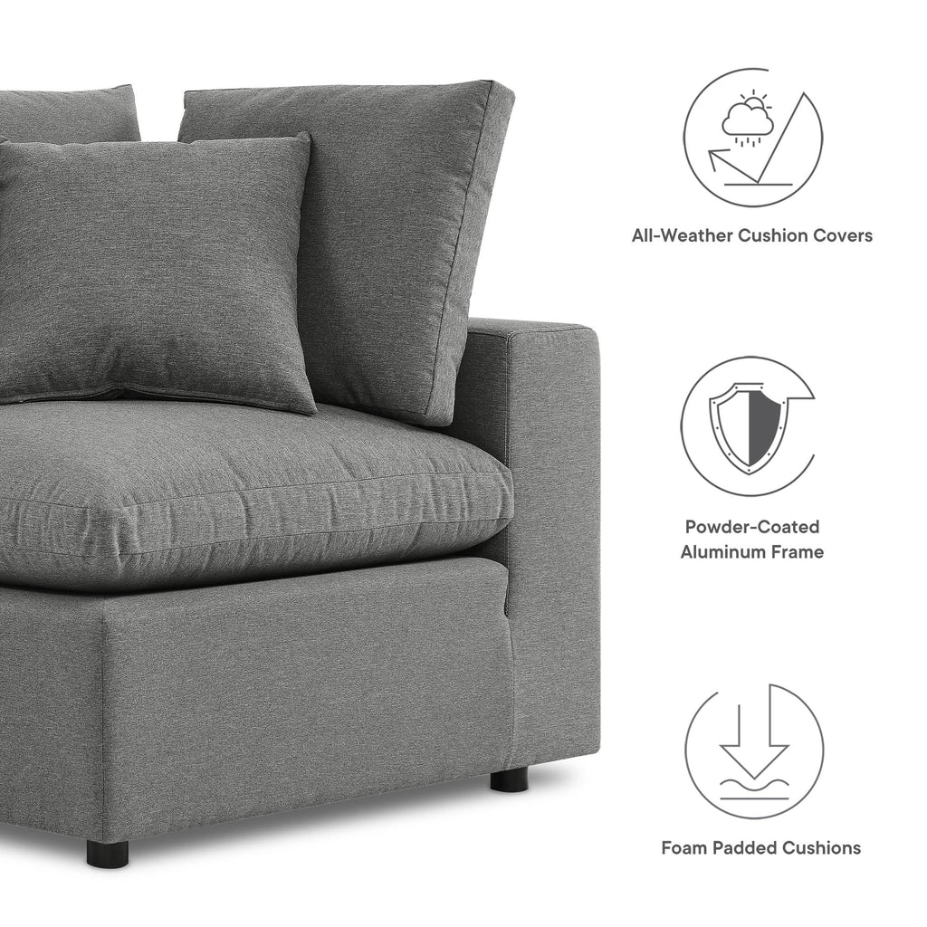 Commix 5-Piece Outdoor Patio Sectional Sofa by Modway - Charcoal / White (EEI-5589)