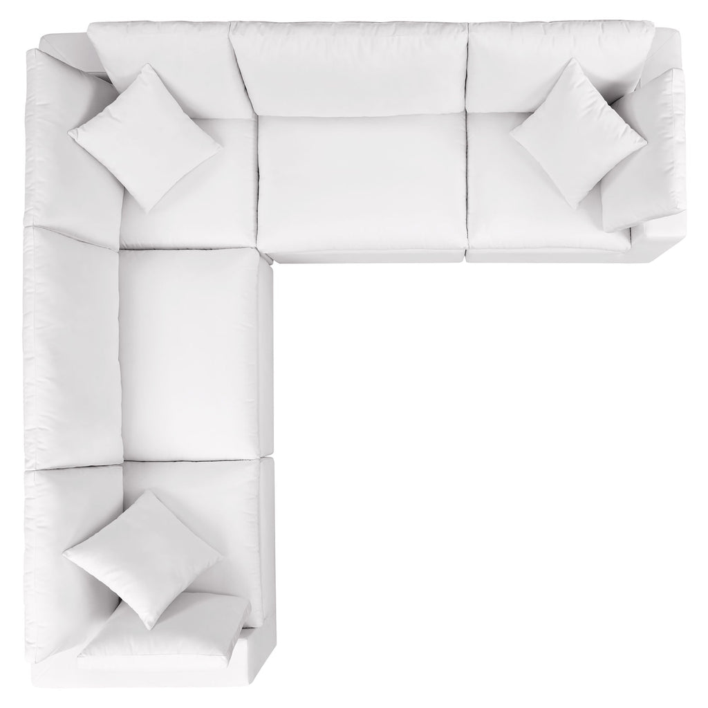 Commix 5-Piece Outdoor Patio Sectional Sofa by Modway - Charcoal / White (EEI-5589)