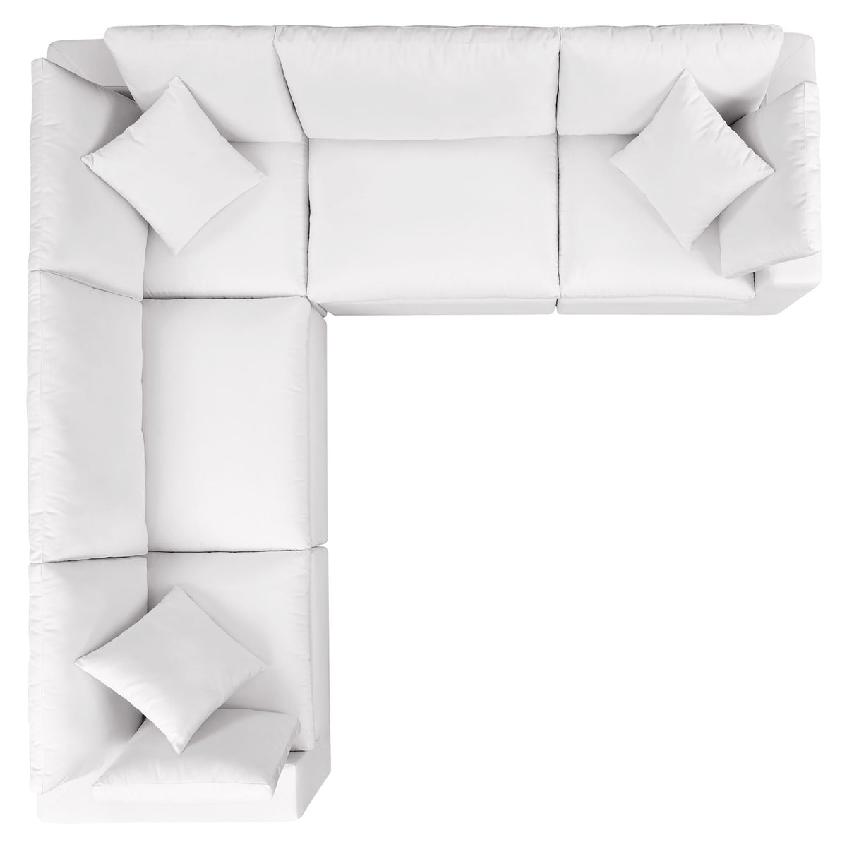 Commix 5-Piece Outdoor Patio Sectional Sofa by Modway - Charcoal / White (EEI-5589)
