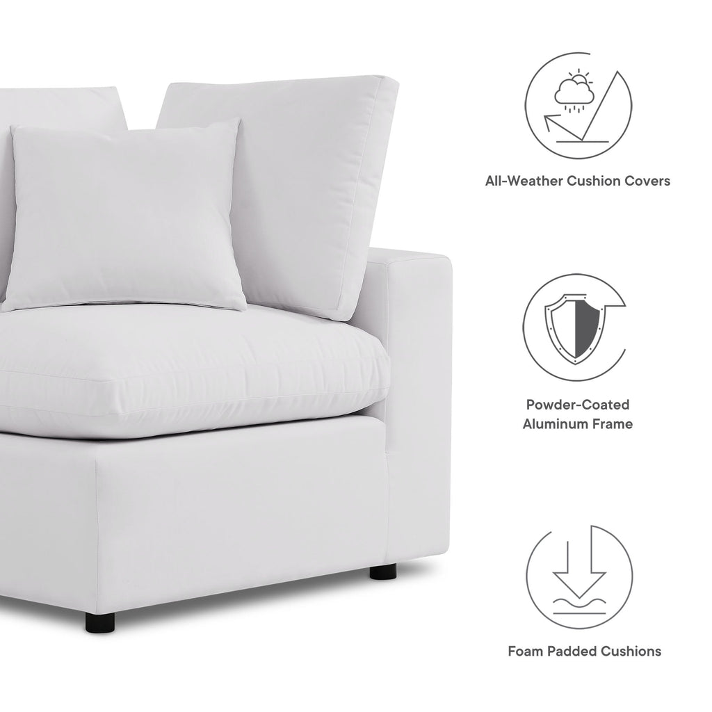 Commix 5-Piece Outdoor Patio Sectional Sofa by Modway - Charcoal / White (EEI-5589)