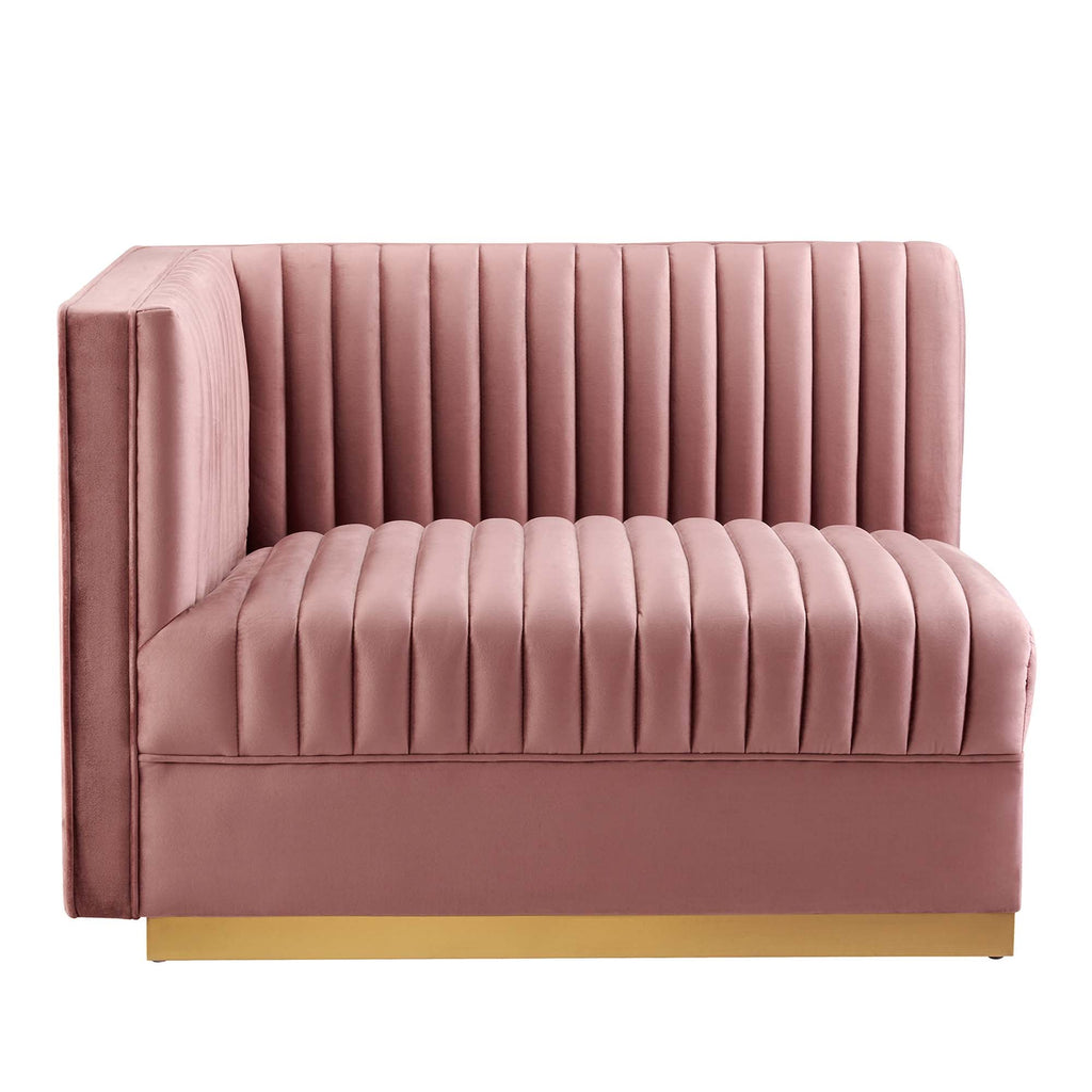 Sanguine Channel Tufted Performance Velvet Modular Sectional Sofa Loveseat by Modway