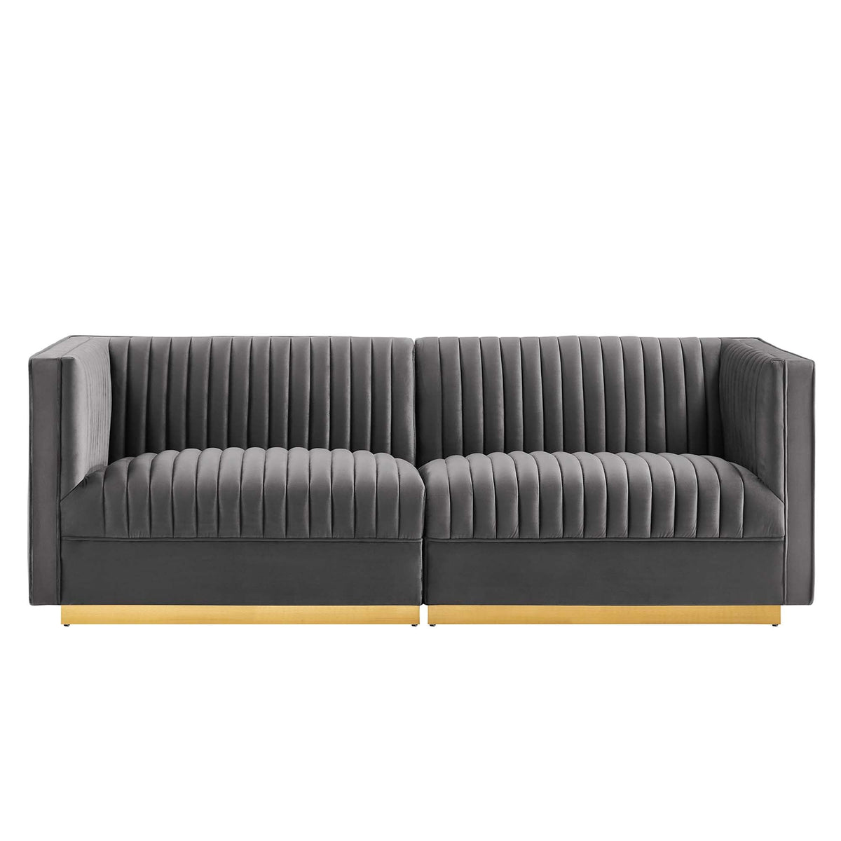 Sanguine Channel Tufted Performance Velvet Modular Sectional Sofa Loveseat by Modway