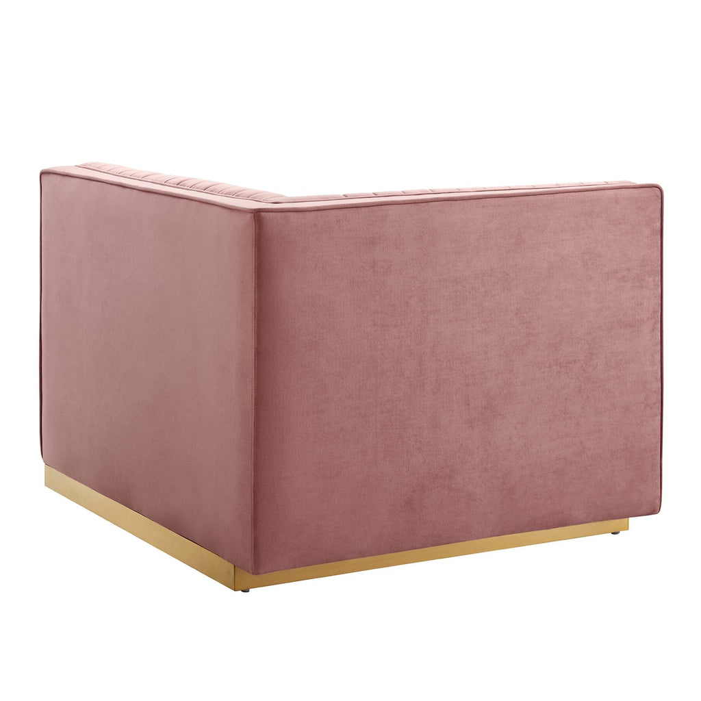 Sanguine 5-Piece Channel Tufted Performance Velvet Modular Sectional Sofa by Modway