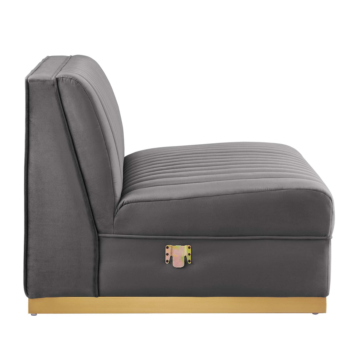 Sanguine 5-Piece Channel Tufted Performance Velvet Right-Facing Modular Sectional Sofa by Modway
