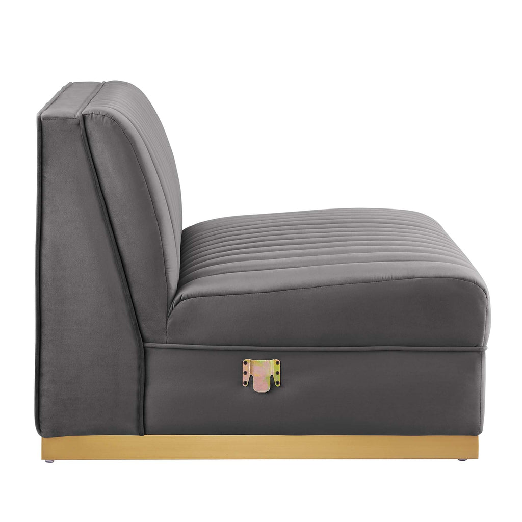 Sanguine 6-Piece Channel Tufted Performance Velvet Modular Sectional Sofa by Modway