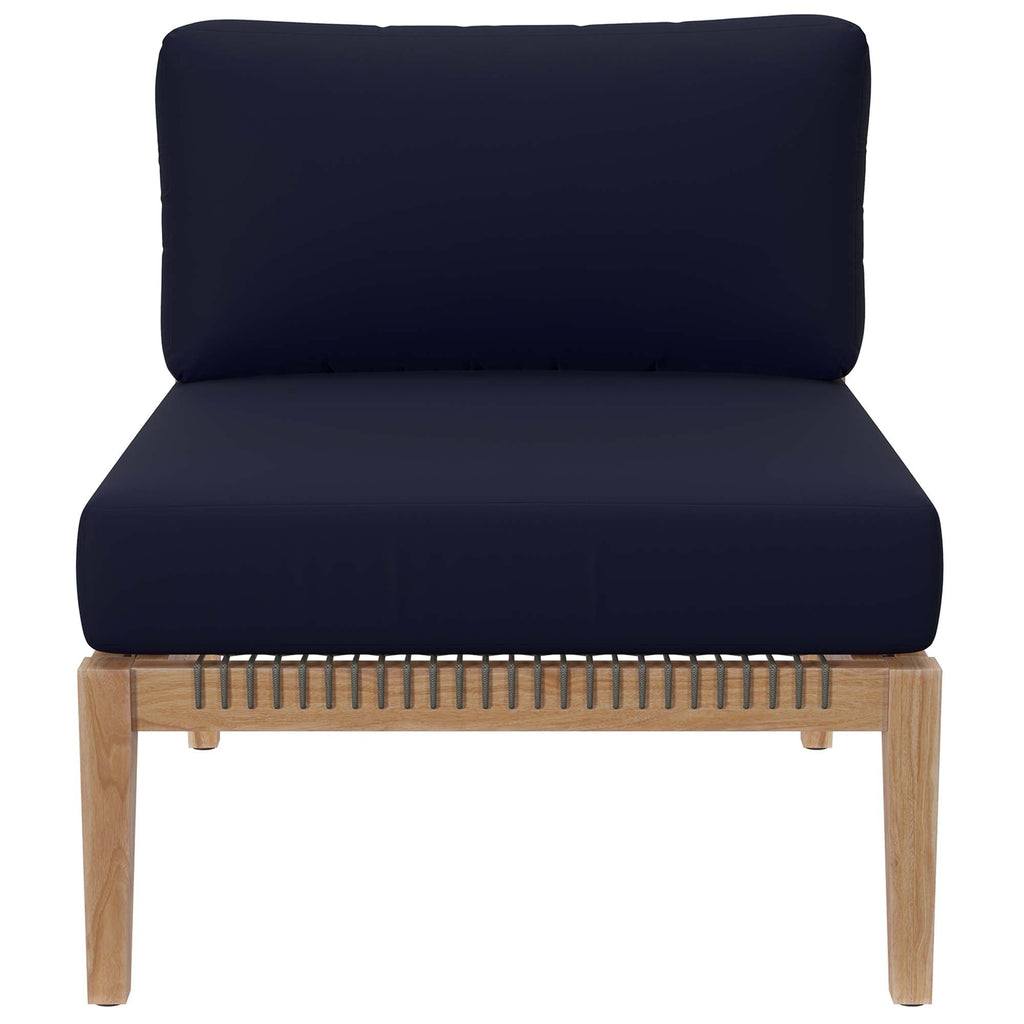 Clearwater Outdoor Patio Teak Wood Armless Chair by Modway