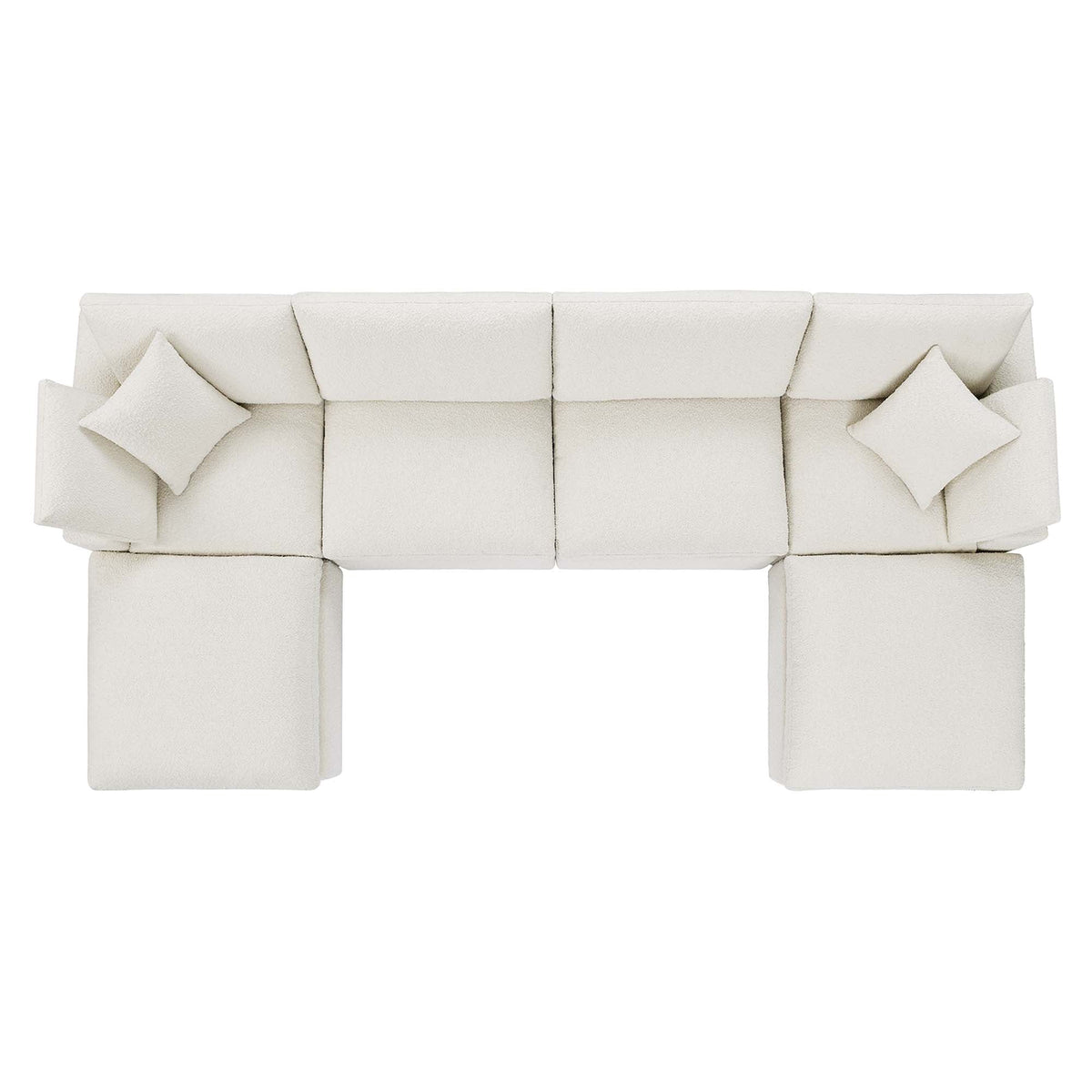 Commix 6-Piece Down Filled Overstuffed Boucle Sectional Sofa by Modway