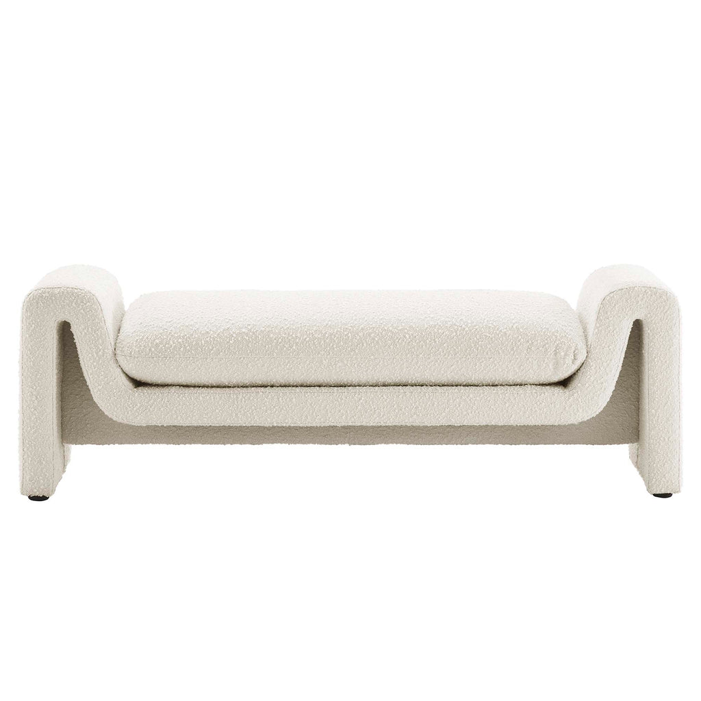 Waverly Boucle Fabric Bench by Modway