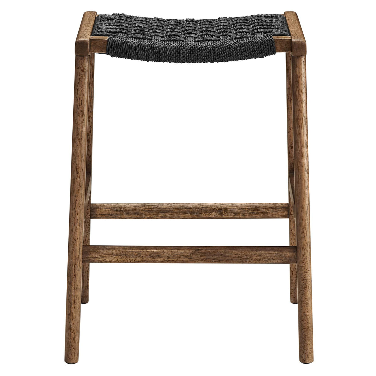 Saoirse Woven Rope Wood Counter Stool Set of 2 by Modway