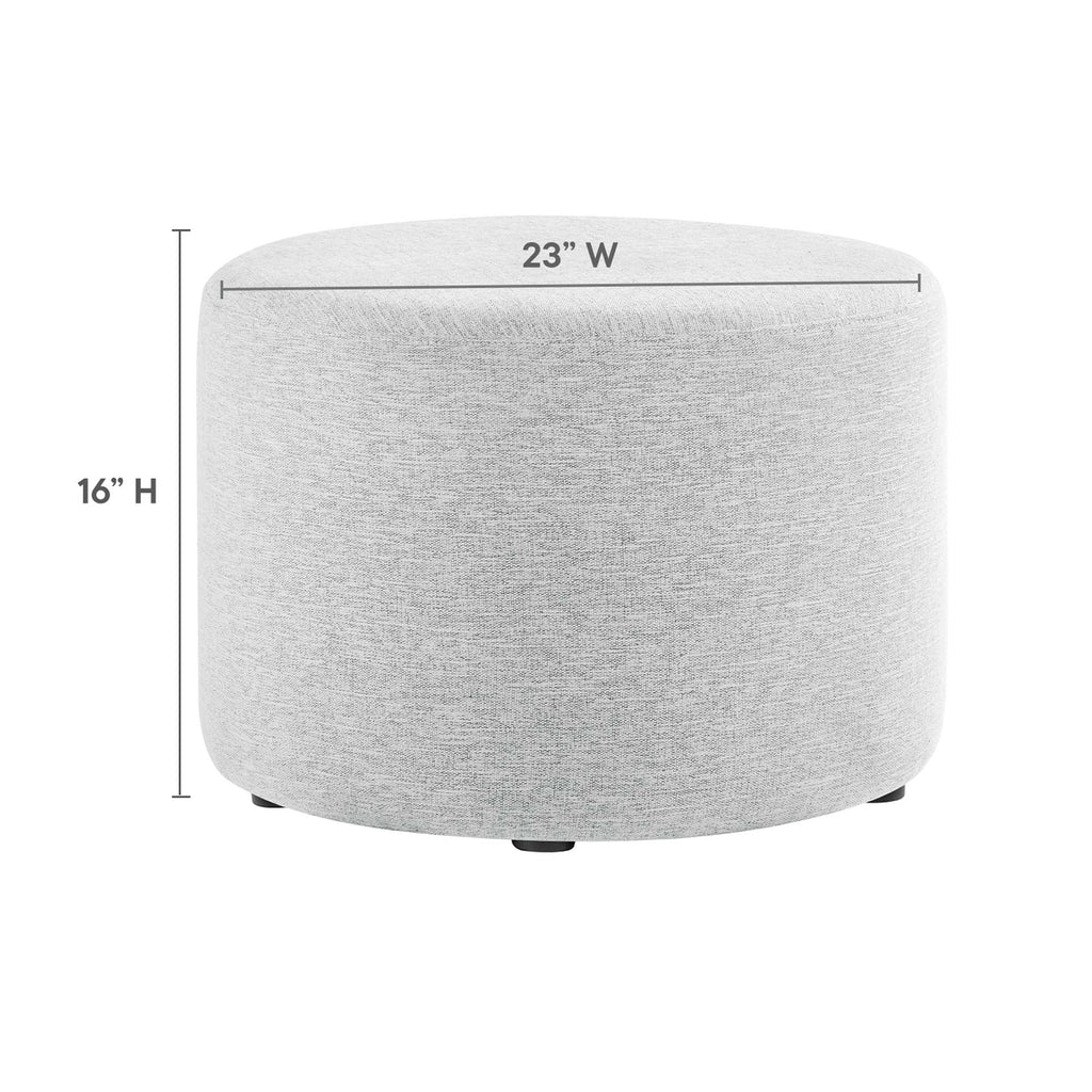 Callum Large 23" Round Woven Heathered Fabric Upholstered Ottoman by Modway