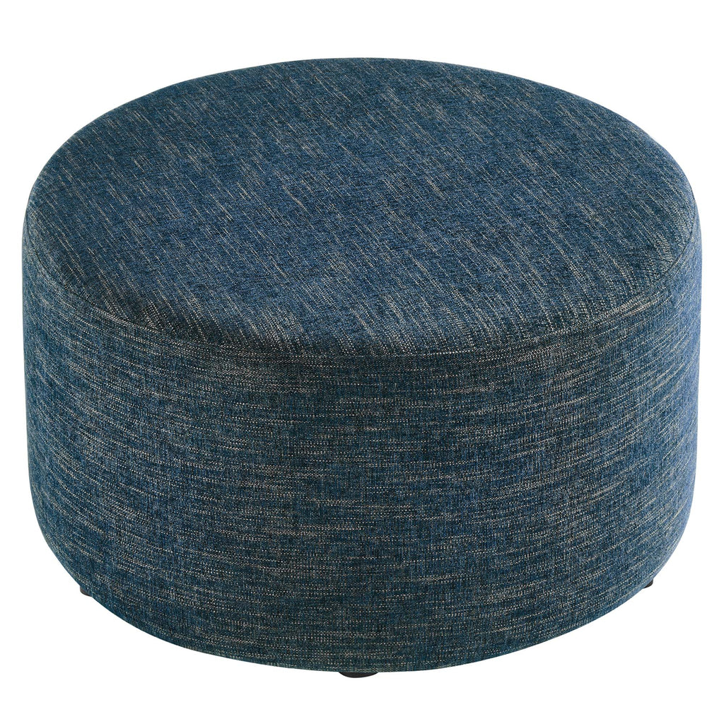 Callum Large 23" Round Woven Heathered Fabric Upholstered Ottoman by Modway