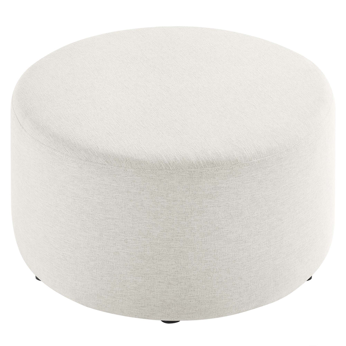 Callum Large 23" Round Woven Heathered Fabric Upholstered Ottoman by Modway