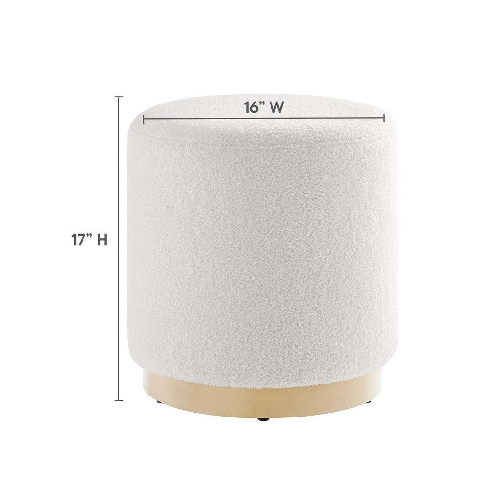 Tilden 16" Round Sherpa Upholstered Ottoman by Modway