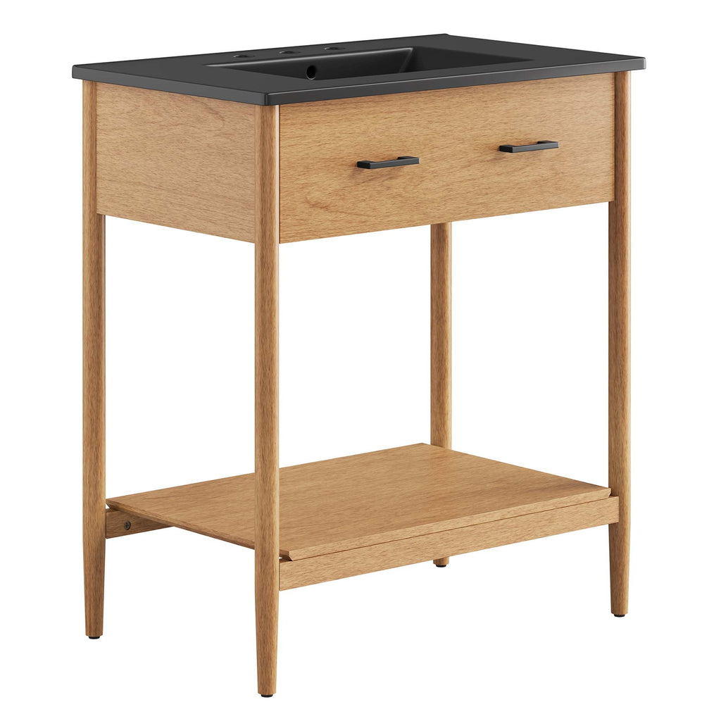 Zaire 30" Bathroom Vanity by Modway - Natural Black / Walnut Black